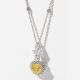 Heart-Cut Moissanite Floral Halo Pendant Necklace in 925 Sterling Silver