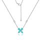 Marquise-Cut Aquamarine Four-Leaf Clover Pendant Necklace in 925 Sterling Silver
