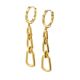Geometric Link Drop Hoop Earrings in 925 Sterling Silver