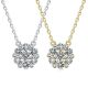 Round-Cut Moissanite Floral Cluster Pendant Necklace in 925 Sterling Silver