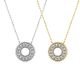 Round-Cut Moissanite Open Circle Pavé Pendant Necklace in 925 Sterling Silver