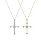 Moissanite Pavé Cross Pendant Necklace in 925 Sterling Silver