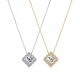 Asscher-Cut Moissanite Art Deco Halo Pendant Necklace in Sterling Silver