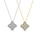 Moissanite Pavé Reversible Four-Leaf Clover Necklace in 925 Sterling Silver