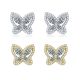 Marquise-Cut Moissanite Butterfly Halo Stud Earrings in 925 Sterling Silver