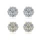 Round-Cut Moissanite Floral Cluster Stud Earrings in 925 Sterling Silver