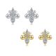 Marquise-Cut Moissanite Iris Floral Stud Earrings in 925 Sterling Silver