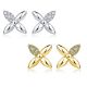 Floral Moissanite Pave Stud Earrings in 925 Sterling Silver