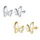 Moissanite Butterfly Pavé Stud Earrings in 925 Sterling Silver