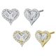 Heart Halo Moissanite Love Knot Stud Earrings in 925 Sterling Silver