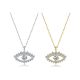 Round-Cut Moissanite Evil Eye Cluster Pendant Necklace in 925 Sterling Silver
