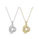 Round Moissanite Twisted Knot Pendant Necklace in 925 Sterling Silver