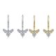 Heart-Cut Moissanite Bee Drop Earrings in 925 Sterling Silver