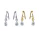 Pear-Cut Moissanite Pavé Hoop Drop Earrings in 925 Sterling Silver