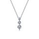 Round-Cut Moissanite Graduated Drop Pendant Necklace in 925 Sterling Silver