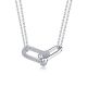 Moissanite Pavé Safety Pin Link Necklace in 925 Sterling Silver