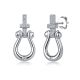 Round-Cut Moissanite Horseshoe Drop Stud Earrings in 925 Sterling Silver