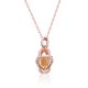 Pear-Shaped Natural Citrine Modern Cage Pendant Necklace in 925 Sterling Silver