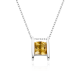 Cushion-Cut Natural Gemstone Modern Open-Frame Pendant Necklace in 925 Sterling Silver
