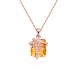 Emerald-Cut Citrine Bow Pendant Necklace in 925 Sterling Silver