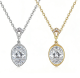 Oval-Cut Moissanite Bezel-Set Pendant Necklace in 925 Sterling Silver