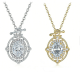 Oval-Cut Moissanite Vintage Halo Pendant Necklace in 925 Sterling Silver