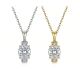 Oval-Cut Moissanite Pavé Solitaire Pendant Necklace in 925 Sterling Silver
