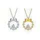 Trillion-Cut Moissanite Bow Halo Pendant Necklace in 925 Sterling Silver