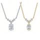 Oval-Cut Moissanite Chevron Drop Necklace in 925 Sterling Silver