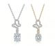Oval-Cut Moissanite Butterfly Drop Pendant Necklace in 925 Sterling Silver