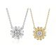 Round-Cut Moissanite Floral Halo Pendant Necklace in 925 Sterling Silver