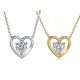Heart-Cut Moissanite Open Heart Pendant Necklace in 925 Sterling Silver