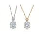 Oval-Cut Moissanite Bezel Accent Solitaire Pendant Necklace in 925 Sterling Silver