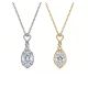 Oval-Cut Moissanite Open Teardrop Pendant Necklace in 925 Sterling Silver