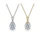 Oval-Cut Moissanite Vintage-Inspired Drop Pendant Necklace in 925 Sterling Silver