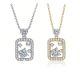 Asscher-Cut Moissanite Heart and Geometric Pendant Necklace in 925 Sterling Silver
