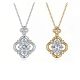 Oval-Cut Moissanite Floral Clover Pendant Necklace in 925 Sterling Silver