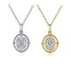 Oval-Cut Moissanite Vintage Halo Medallion Necklace in 925 Sterling Silver