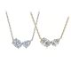 Oval and Pear-Cut Moissanite Two-Stone Minimalist Pendant Necklace