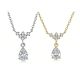 Pear-Cut Moissanite Floral Drop Pendant Necklace in 925 Sterling Silver