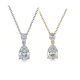 Pear-Cut Moissanite Two-Stone Drop Pendant Necklace in 925 Sterling Silver