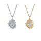 Oval-Cut Moissanite Sunflower Halo Pendant Necklace in 925 Sterling Silver