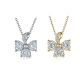 Heart-Cut Moissanite Butterfly Pendant Necklace in 925 Sterling Silver