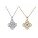 Round-Cut Moissanite Lucky Four-Leaf Clover Pendant Necklace in 925 Sterling Silver