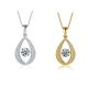 Round-Cut Moissanite Teardrop Dangle Pendant Necklace in 925 Sterling Silver