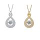 Round-Cut Moissanite Twisted Teardrop Halo Pendant Necklace in 925 Sterling Silver