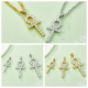 Round-Cut Moissanite Pavé Cross Pendant in 925 Sterling Silver