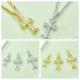 Round-Cut Moissanite Vintage Cross Pendant Necklace in 925 Sterling Silver