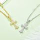 Round-Cut Moissanite Vintage Pave Cross Pendant Necklace in 925 Sterling Silver