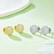 Round Moissanite Pavé Disc Stud Earrings in 925 Sterling Silver